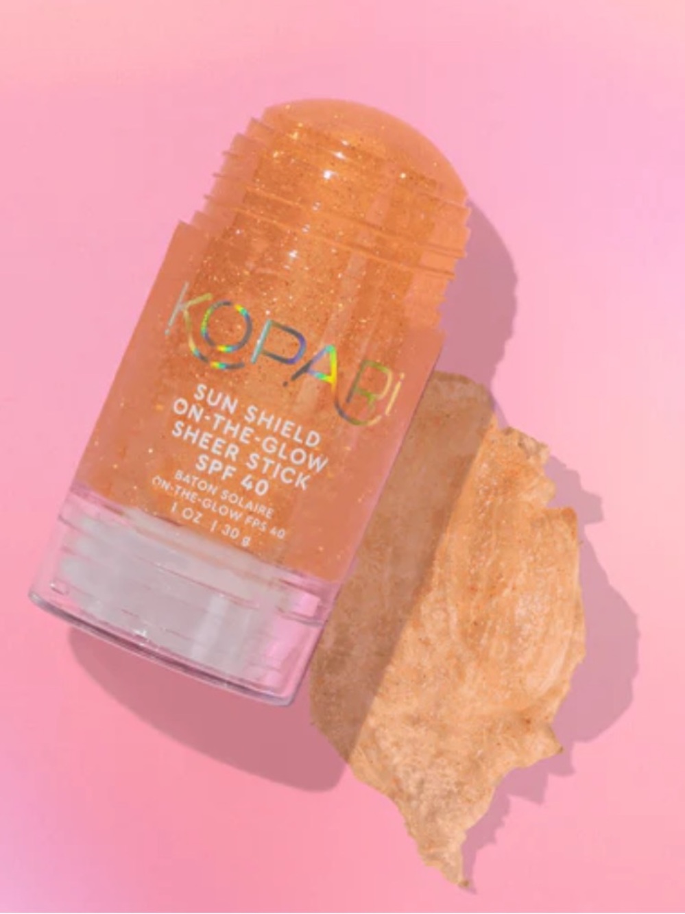 Kopari Sun Shield Shimmery Bronze-Gold On-The-Glow Sheer Stick Sunscreen SPF 40